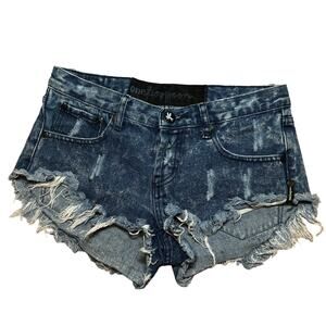 One Teaspoon Distressed Fryed Hem Button Fly Summer Women Shorts 26